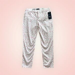Charter Club Bristol Skinny Leg Ankle Pants with Pink Heart Design size 12
